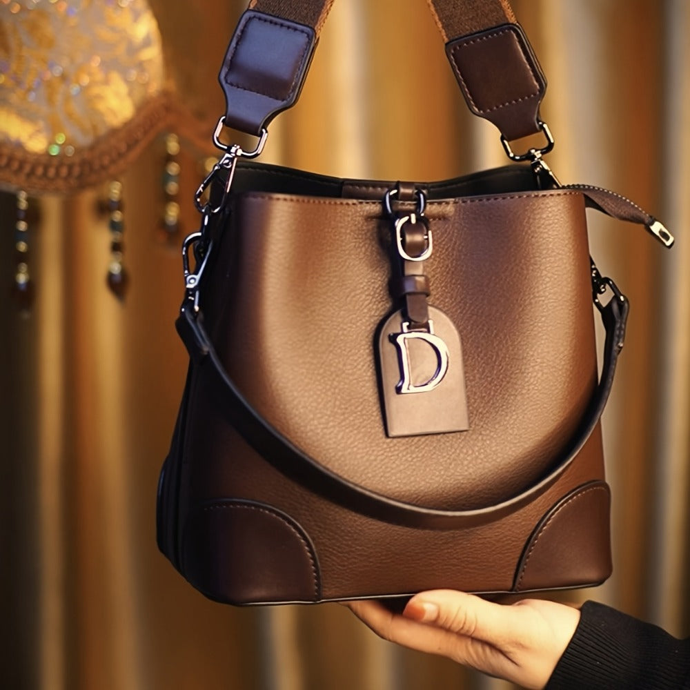 Crossbody Bag for Women – for Everyday Use, Bucket Casual Golden Hardware Adjustable – detail view 5