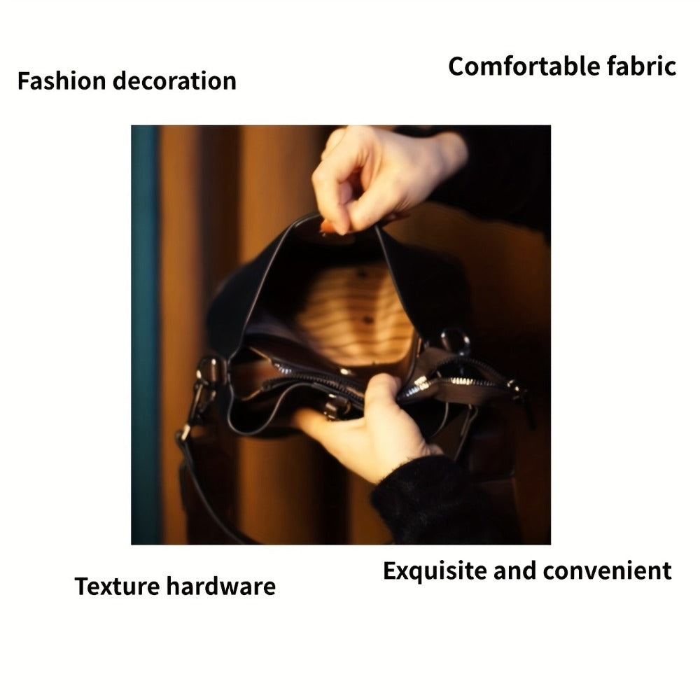 Crossbody Bag for Women – for Everyday Use, Bucket Casual Golden Hardware Adjustable – detail view 6