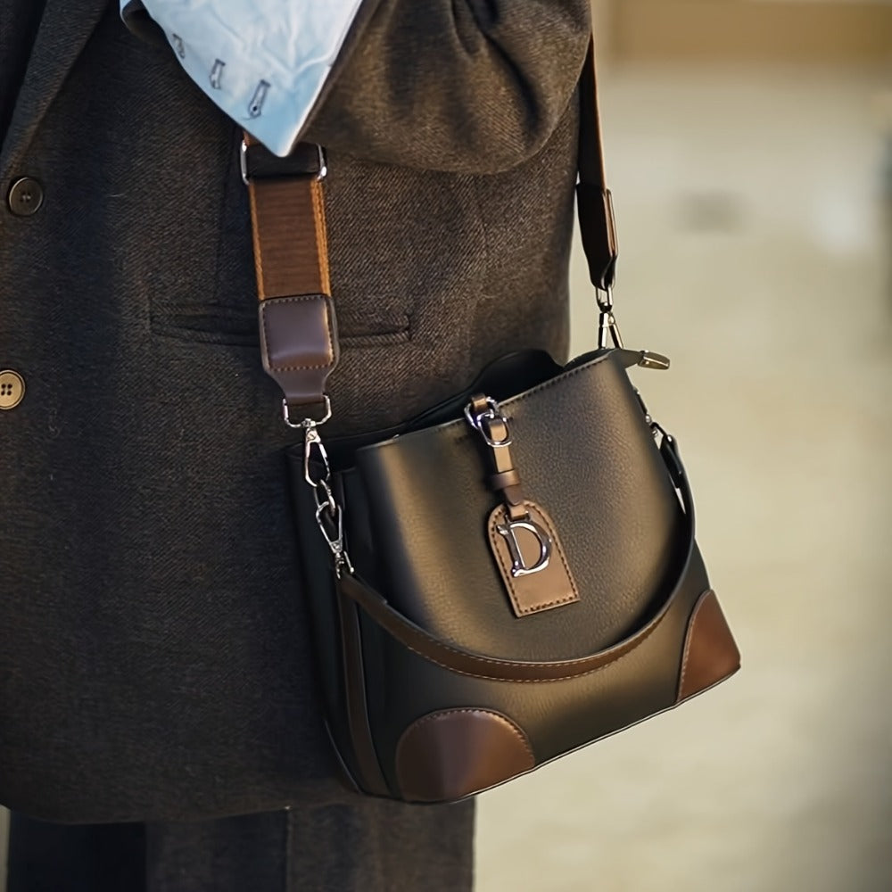 Crossbody Bag for Women – for Everyday Use, Bucket Casual Golden Hardware Adjustable – detail view 7