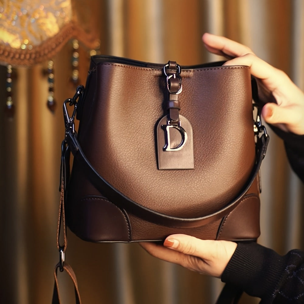 Crossbody Bag for Women – for Everyday Use, Bucket Casual Golden Hardware Adjustable – detail view 10