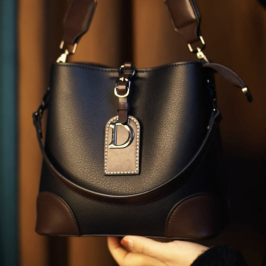 Crossbody Bag for Women – for Everyday Use, Bucket Casual Golden Hardware Adjustable – front view
