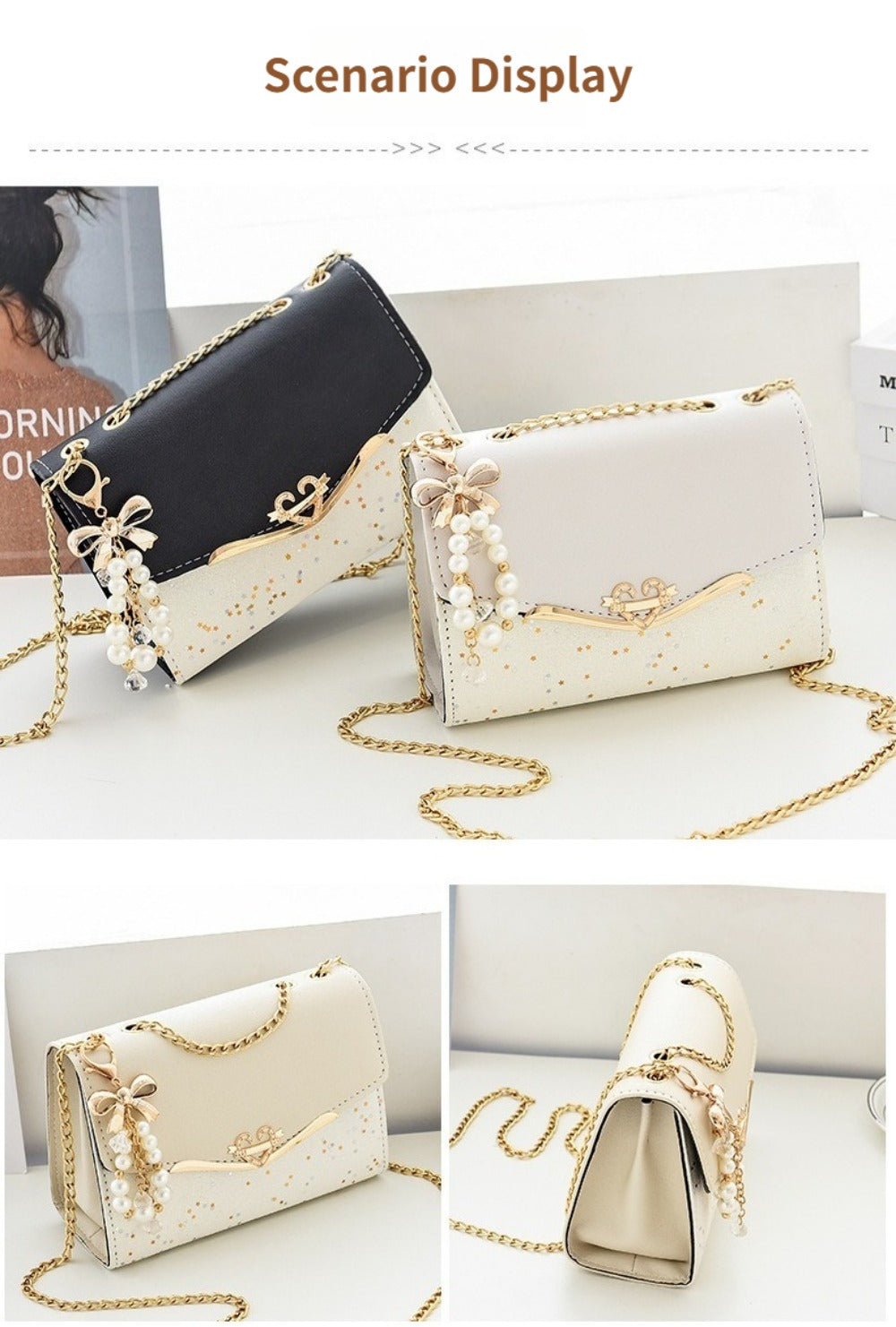 Crossbody Bag for Women – for Everyday Use, Sequin Chain Korean Style Luxury – detail view 16