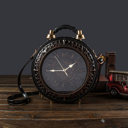 Crossbody Bag for Women – for Everyday Use, Steampunk Retro Clock Face Vintage – front view - product view 26