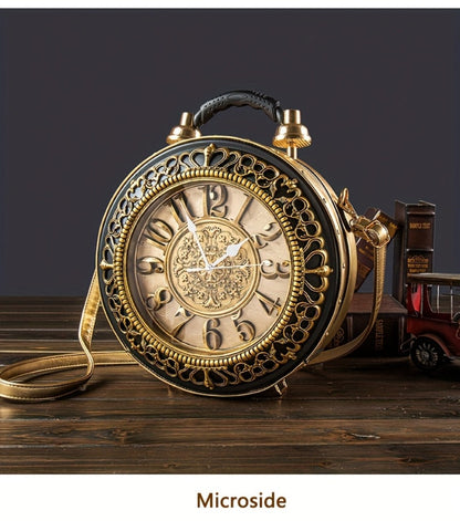 Crossbody Bag for Women – for Everyday Use, Steampunk Retro Clock Face Vintage – detail view 18