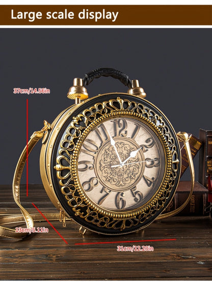Crossbody Bag for Women – for Everyday Use, Steampunk Retro Clock Face Vintage – detail view 20