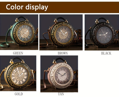 Crossbody Bag for Women – for Everyday Use, Steampunk Retro Clock Face Vintage – detail view 27