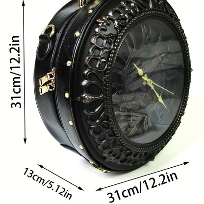 Crossbody Bag for Women – for Everyday Use, Steampunk Retro Clock Face Vintage – detail view 7
