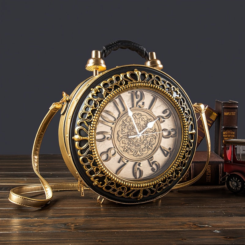 Crossbody Bag for Women – for Everyday Use, Steampunk Retro Clock Face Vintage – detail view 28