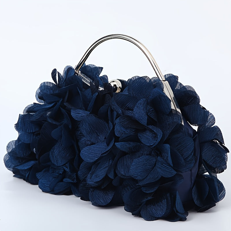 Crossbody Bag for Women – Fabric Flower Petal Evening Elegant – detail view 2