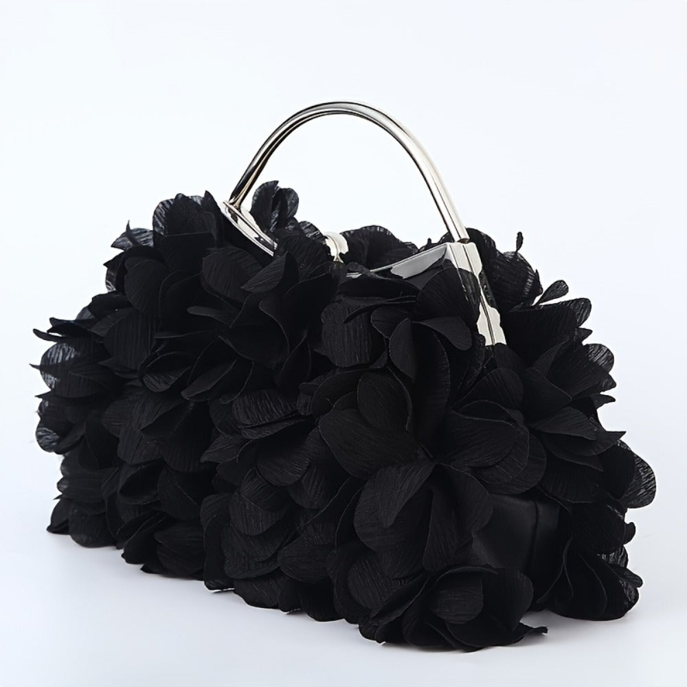 Crossbody Bag for Women – Fabric Flower Petal Evening Elegant – detail view 4