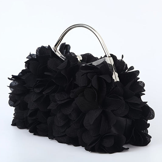 Crossbody Bag for Women – Fabric Flower Petal Evening Elegant – detail view 4