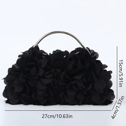 Crossbody Bag for Women – Fabric Flower Petal Evening Elegant – detail view 5