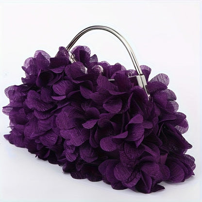Crossbody Bag for Women – Fabric Flower Petal Evening Elegant – detail view 6