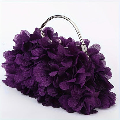 Crossbody Bag for Women – Fabric Flower Petal Evening Elegant – alternate view