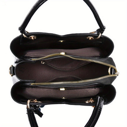 Crossbody Bag for Women – Faux Crocodile Texture Cherry Pendant – detail view 29