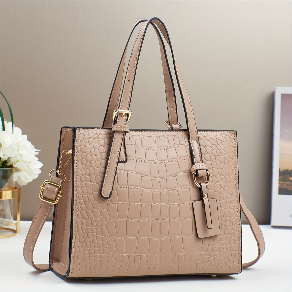 Crossbody Bag for Women – for Work & Everyday Use, Crocodile Print Casual Fashion Mom – detail view 7