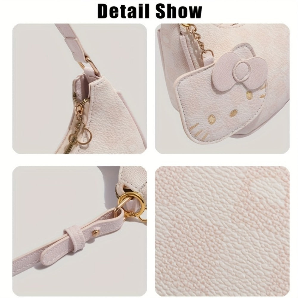 Crossbody Bag for Women – for Work & Everyday Use, Hello Kitty Pink Ruffled Korean – detail view 12