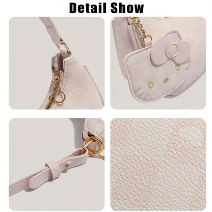 Crossbody Bag for Women – for Work & Everyday Use, Hello Kitty Pink Ruffled Korean – detail view 12