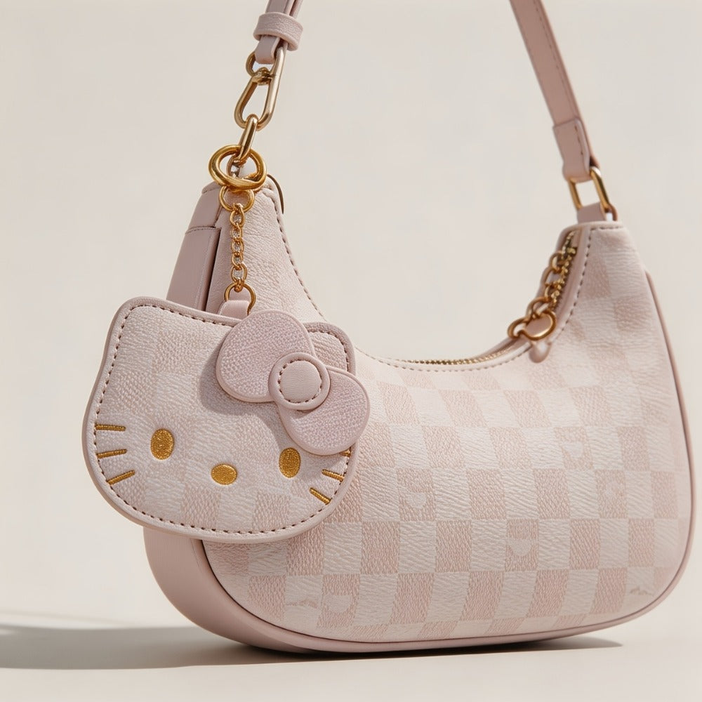 Crossbody Bag for Women – for Work & Everyday Use, Hello Kitty Pink Ruffled Korean – detail view 2
