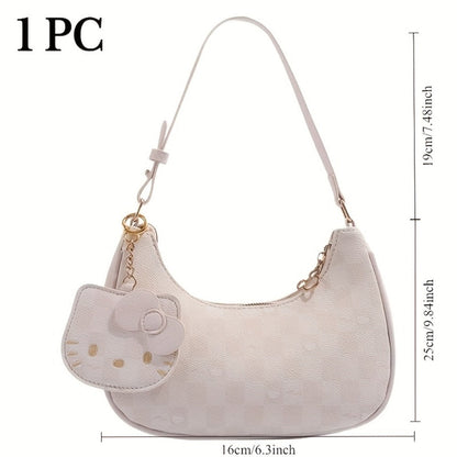 Crossbody Bag for Women – for Work & Everyday Use, Hello Kitty Pink Ruffled Korean – detail view 3