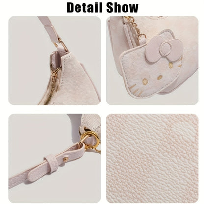 Crossbody Bag for Women – for Work & Everyday Use, Hello Kitty Pink Ruffled Korean – detail view 9