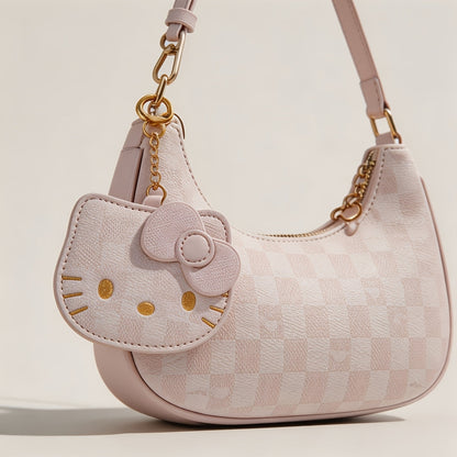 Crossbody Bag for Women – for Work & Everyday Use, Hello Kitty Pink Ruffled Korean – front view - product view 15