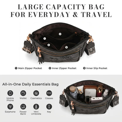 Crossbody Bag for Women – for Work & Everyday Use, Medium Size Floral Cutout Fashion – detail view 12