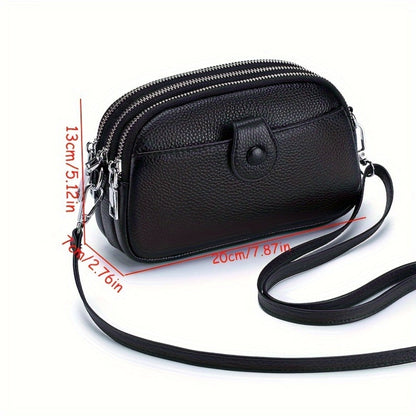 Crossbody Bag for Women – 9 Colors, Genuine Leather, Adjustable Strap, for Travel & – detail view 3