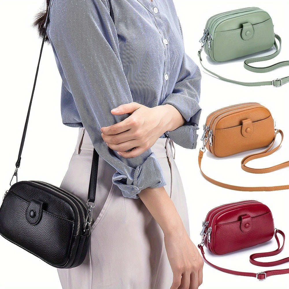 Crossbody Bag for Women – 9 Colors, Genuine Leather, Adjustable Strap, for Travel & – front view