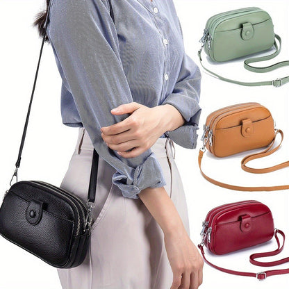 Crossbody Bag for Women – 9 Colors, Genuine Leather, Adjustable Strap, for Travel & – front view