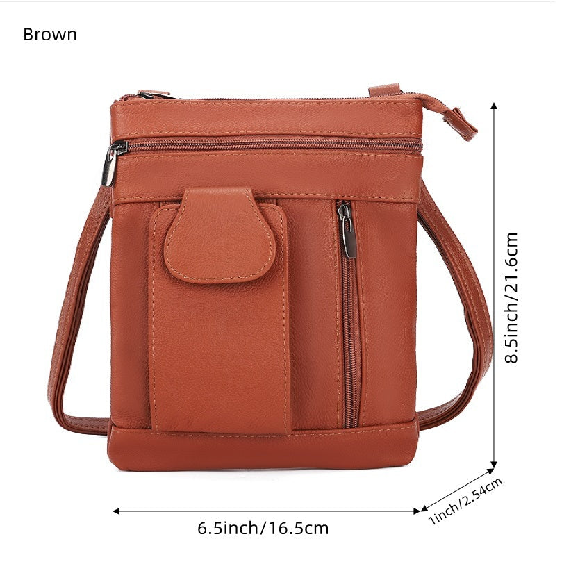 Crossbody Bag for Women – Genuine Leather, Adjustable Strap – detail view 20