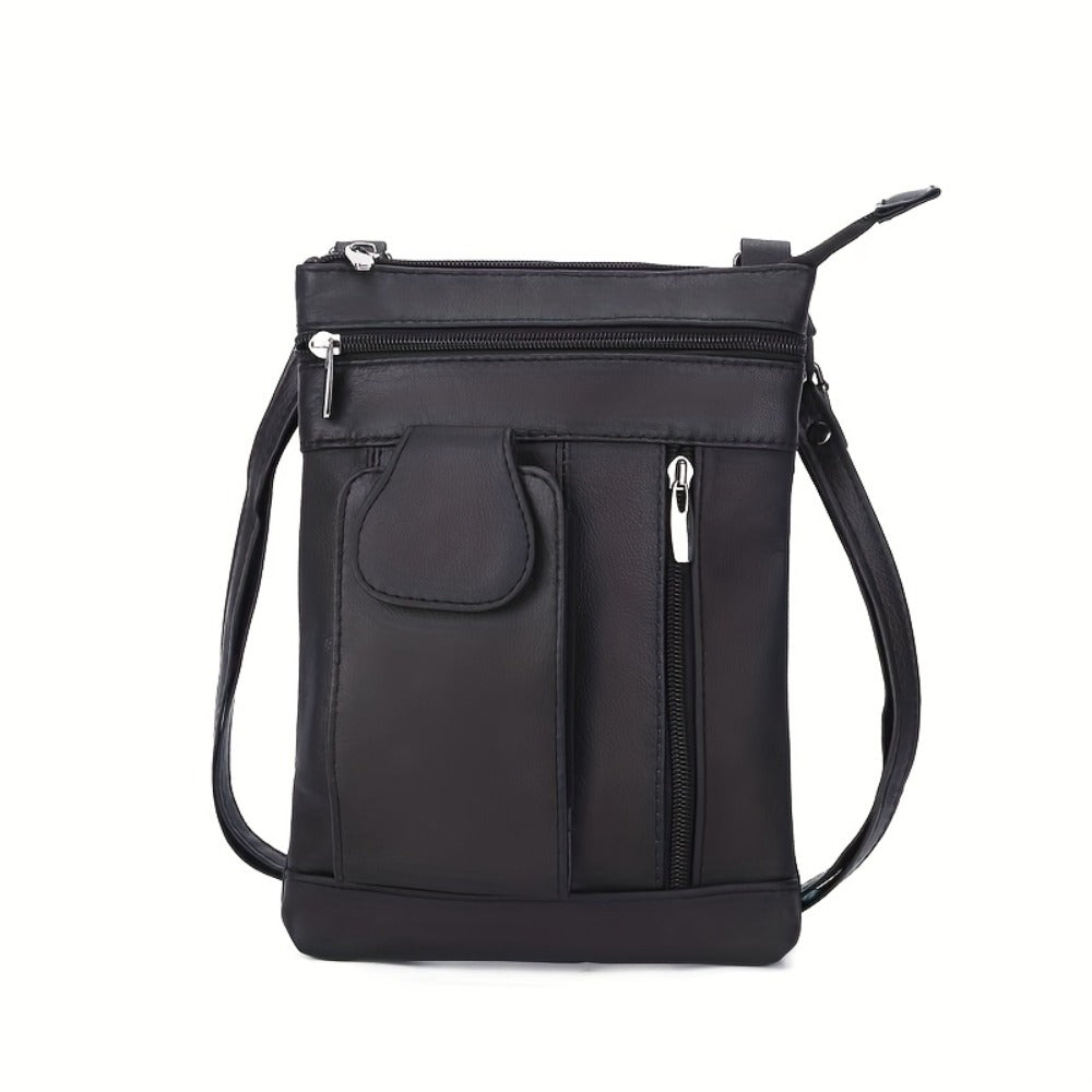 Crossbody Bag for Women – Genuine Leather, Adjustable Strap – front view