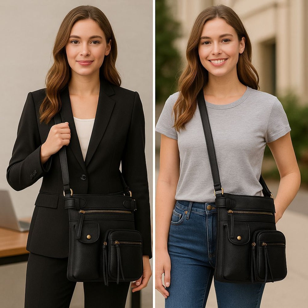 Crossbody Bag for Women – Genuine Leather, Adjustable Strap – detail view 26