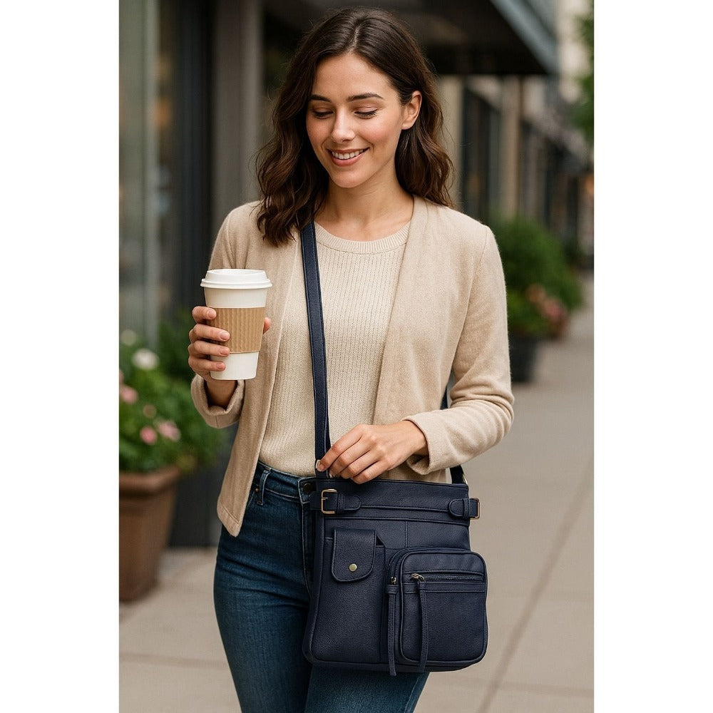 Crossbody Bag for Women – Genuine Leather, Adjustable Strap – detail view 7