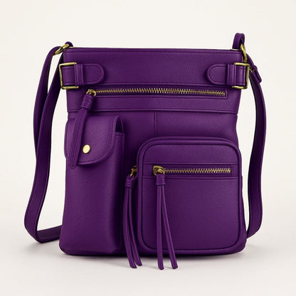 Crossbody Bag for Women – Genuine Leather, Adjustable Strap – front view