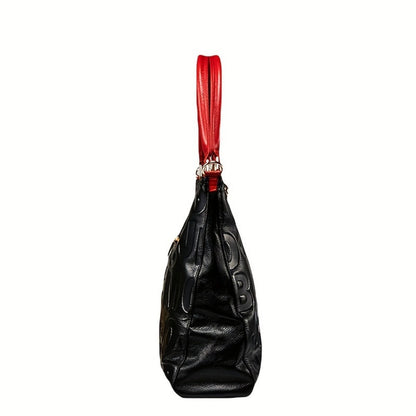 Crossbody Bag for Women – Genuine Leather, Genuine Leather Motorcycle Cowhide Geometric – detail view 11