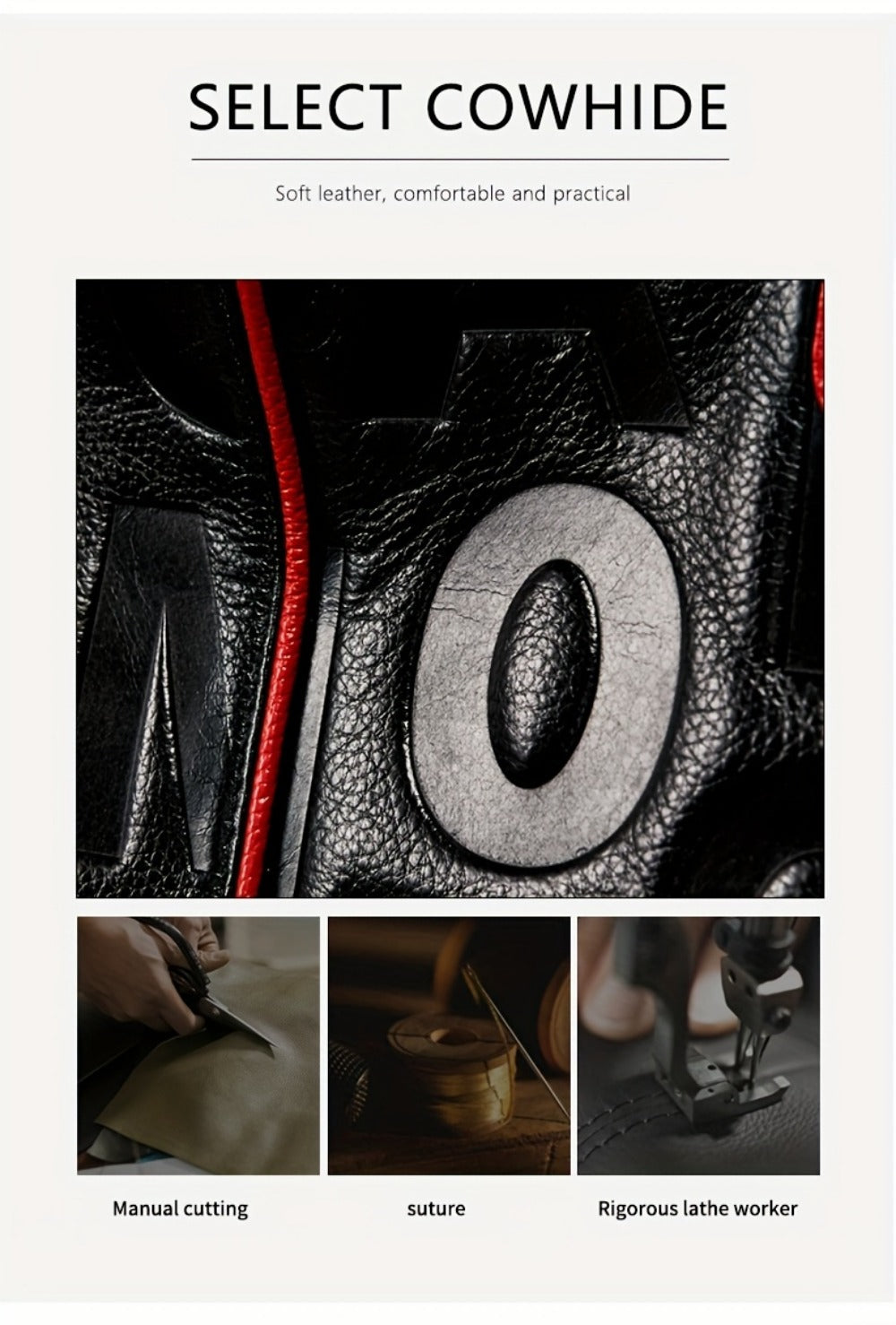 Crossbody Bag for Women – Genuine Leather, Genuine Leather Motorcycle Cowhide Geometric – detail view 18