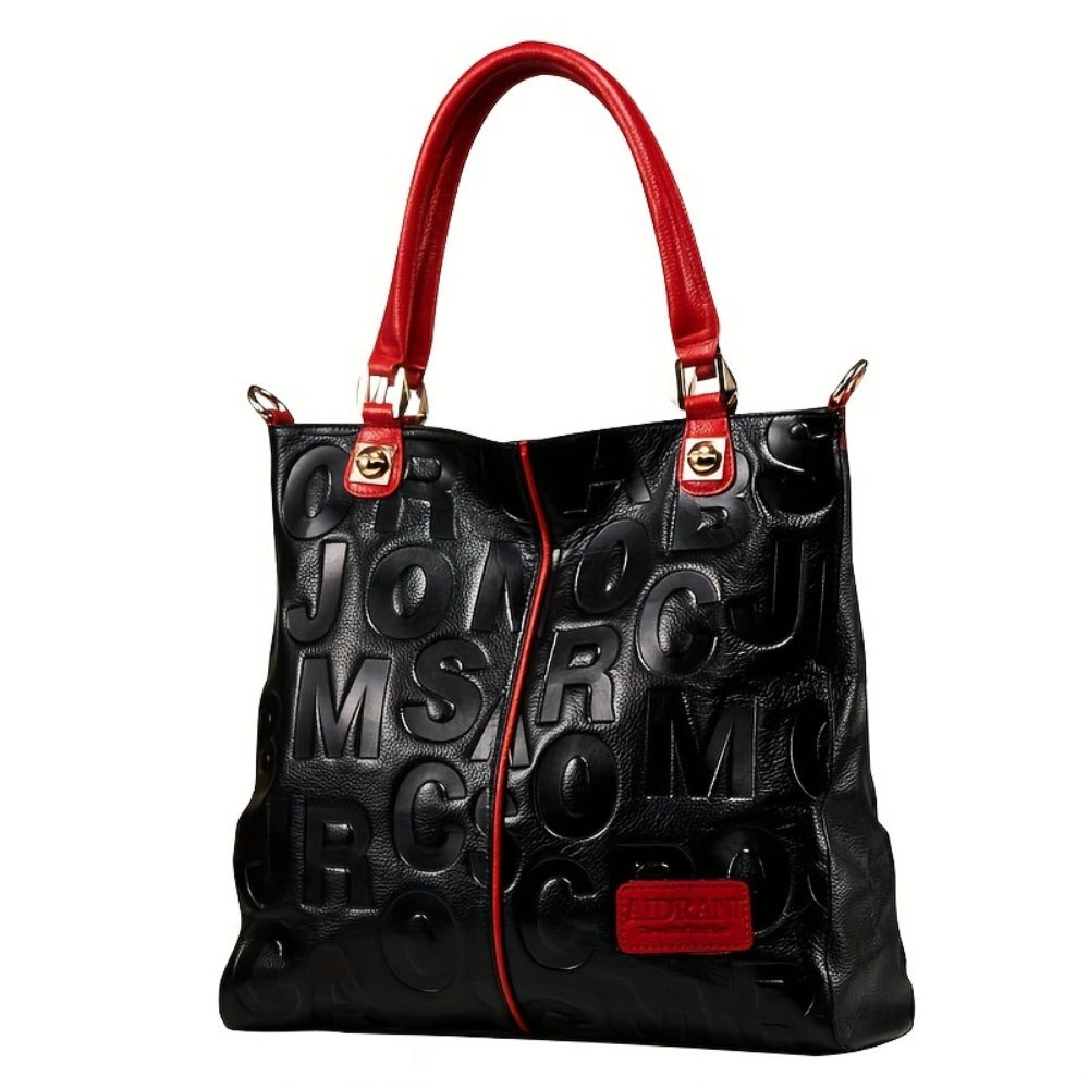 Crossbody Bag for Women – Genuine Leather, Genuine Leather Motorcycle Cowhide Geometric – detail view 3