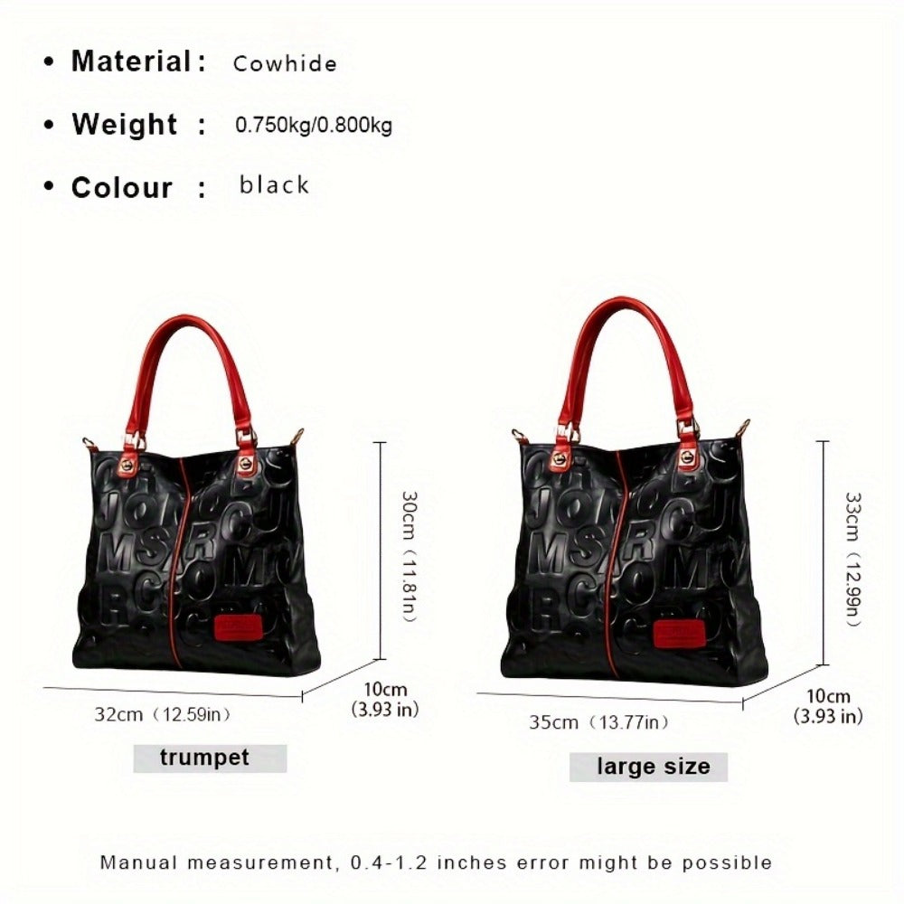 Crossbody Bag for Women – Genuine Leather, Genuine Leather Motorcycle Cowhide Geometric – detail view 5