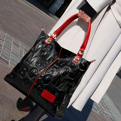 Crossbody Bag for Women – Genuine Leather, Genuine Leather Motorcycle Cowhide Geometric – detail view 8