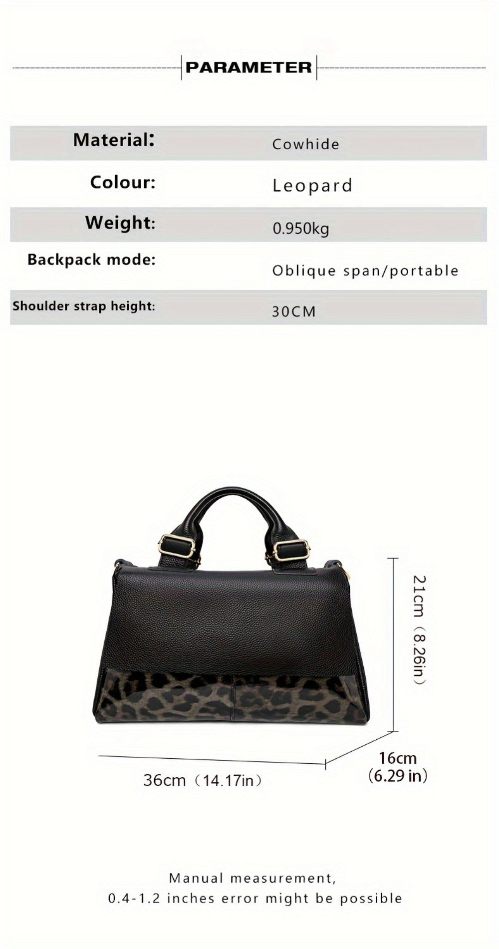 Crossbody Bag for Women – Genuine Leather, Genuine Leather Boston Top Handle – detail view 18