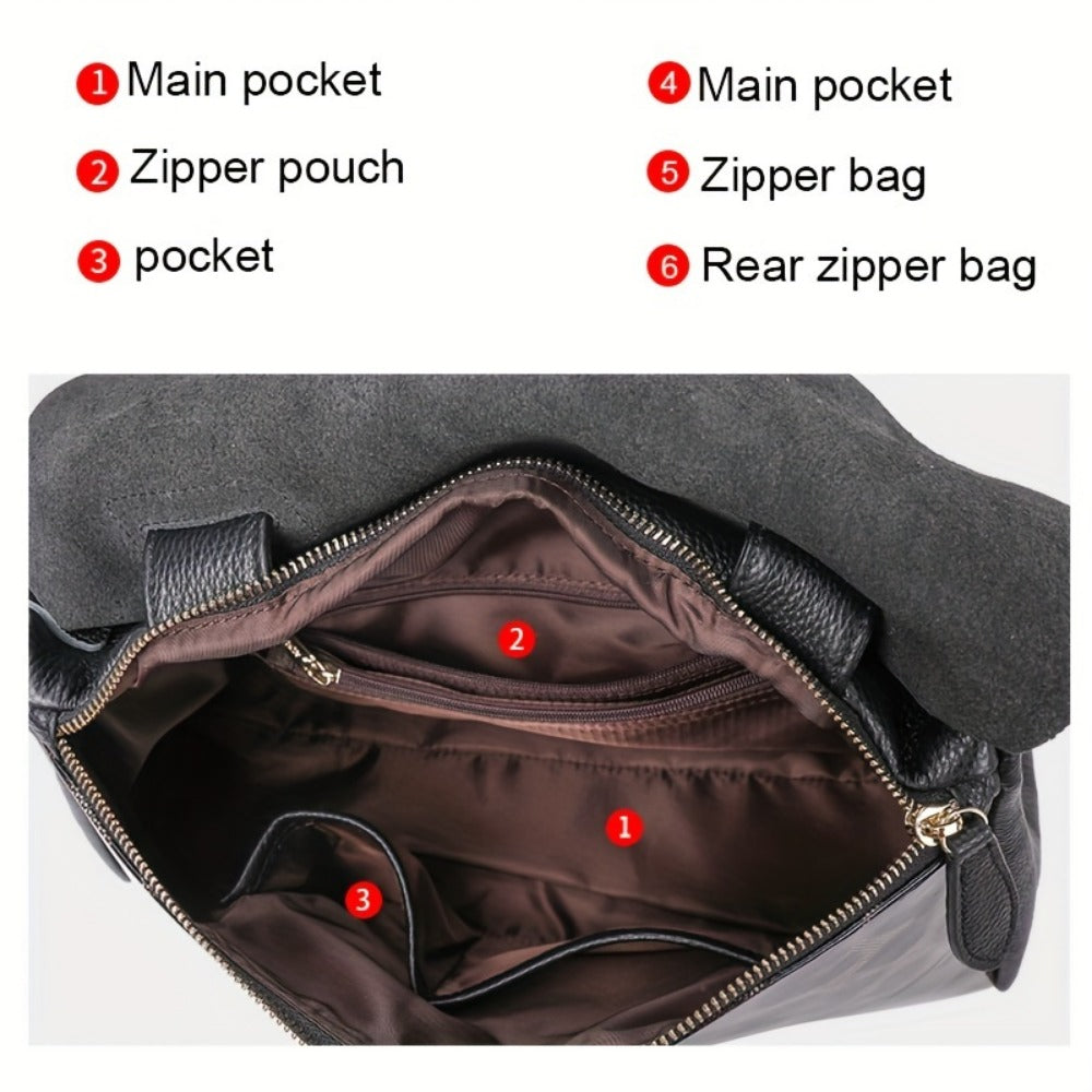Crossbody Bag for Women – Genuine Leather, Genuine Leather Boston Top Handle – detail view 7