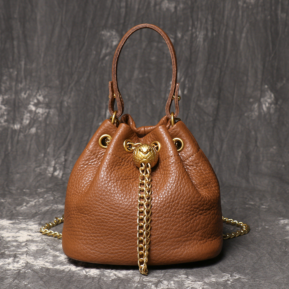 Crossbody Bag for Women – Genuine Leather, Genuine Leather Bucket Handmade Cowhide – alternate view
