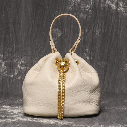 Crossbody Bag for Women – Genuine Leather, Genuine Leather Bucket Handmade Cowhide – detail view 12