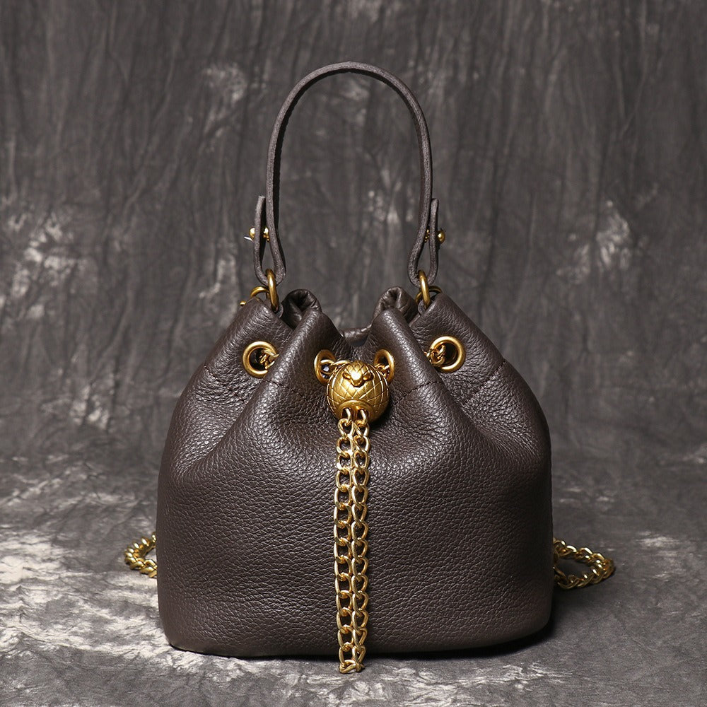Crossbody Bag for Women – Genuine Leather, Genuine Leather Bucket Handmade Cowhide – detail view 15