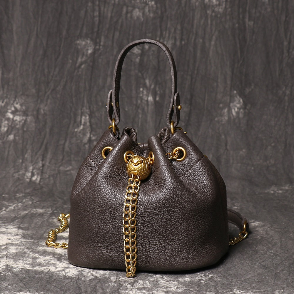 Crossbody Bag for Women – Genuine Leather, Genuine Leather Bucket Handmade Cowhide – detail view 16