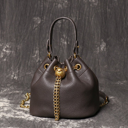 Crossbody Bag for Women – Genuine Leather, Genuine Leather Bucket Handmade Cowhide – detail view 16