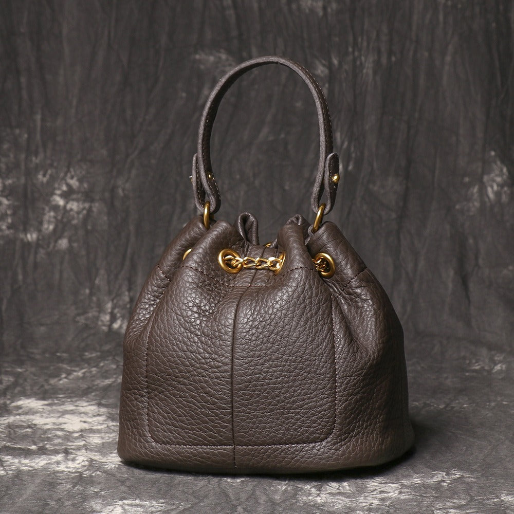 Crossbody Bag for Women – Genuine Leather, Genuine Leather Bucket Handmade Cowhide – detail view 17