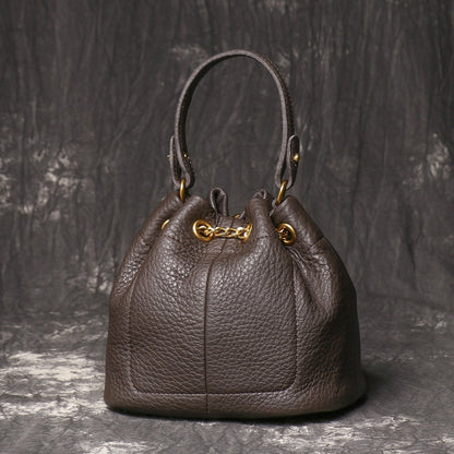 Crossbody Bag for Women – Genuine Leather, Genuine Leather Bucket Handmade Cowhide – detail view 17