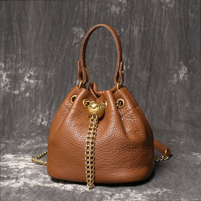 Crossbody Bag for Women – Genuine Leather, Genuine Leather Bucket Handmade Cowhide – detail view 21